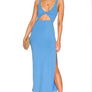 Elegant Blue Sleeveless Dress